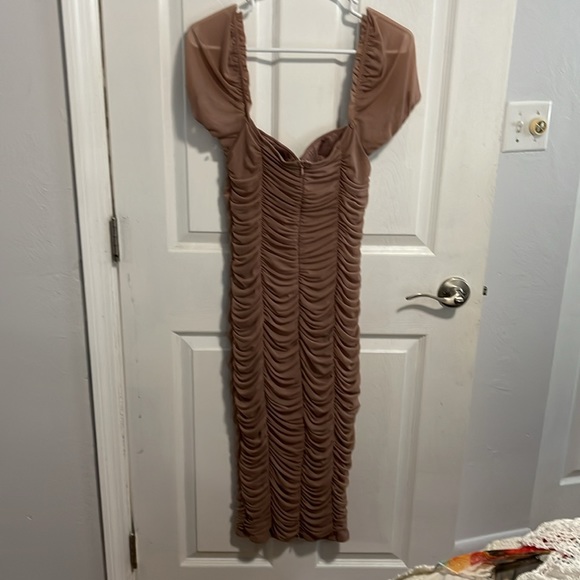 Nude Rushed Dress - Picture 2 of 3